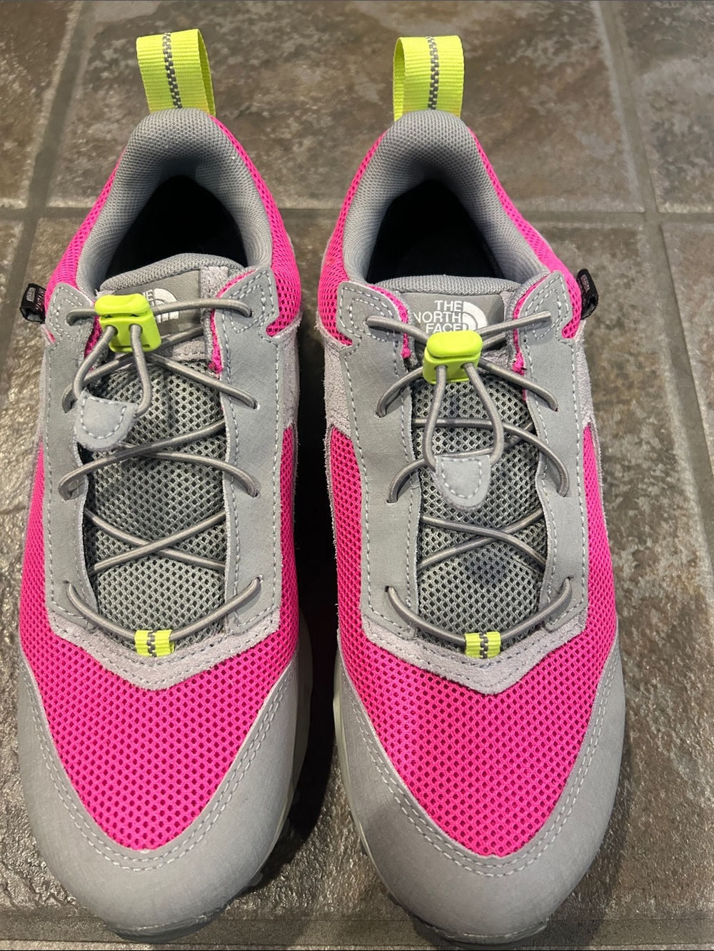 The North Face Women’s Hot Pink and Gray Trail Sneakers with Neon Accents